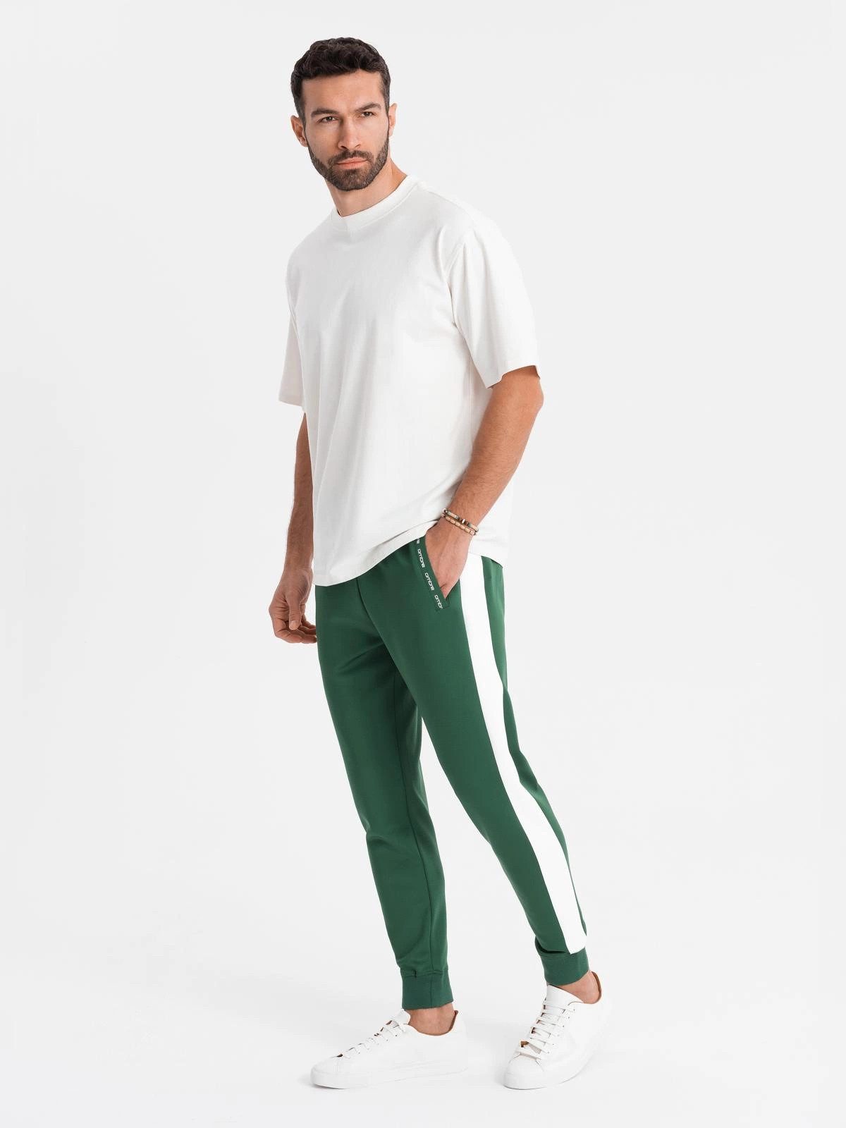 OMBRE Sweatpants Herren Jogginghose mit kontrastfarbenen Streifen