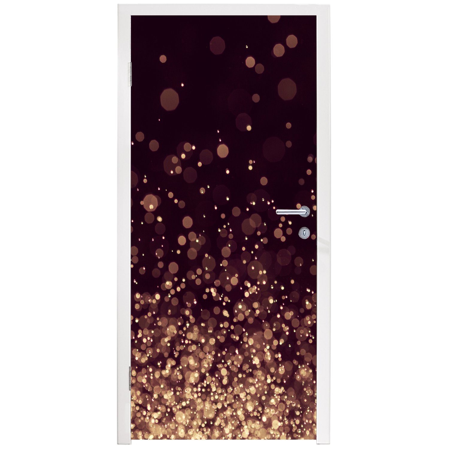 Türtapete - Glitzer 75x205 Matt, Design, Fototapete - Türaufkleber, Tür, MuchoWow für - St), bedruckt, Licht (1 cm Abstrakt
