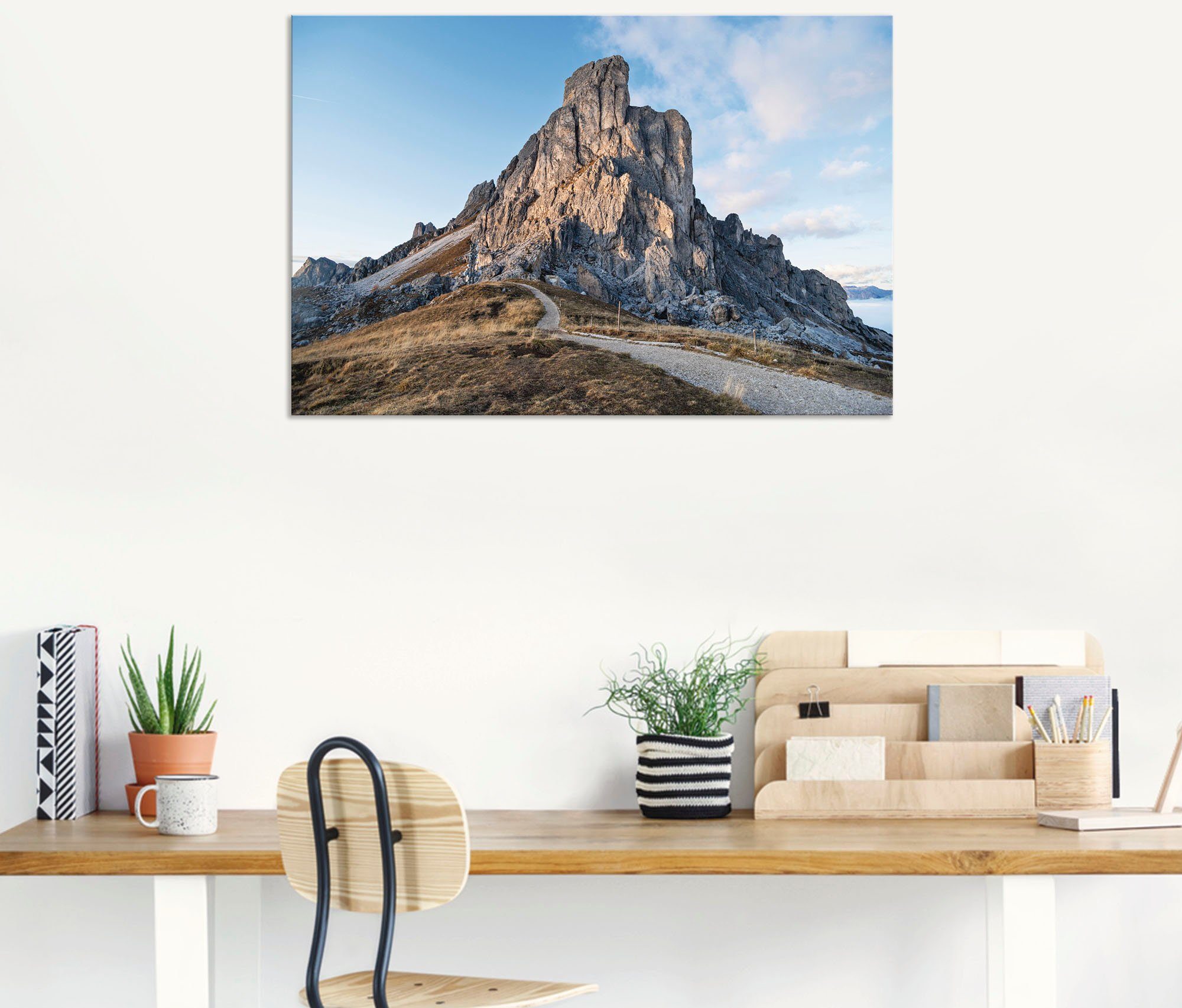 【Favorit】 Artland Wandbild Passo Giau als Alubild, in in Poster & Alpenbilder Größen (1 den Wandaufkleber St), Dolomiten, Leinwandbild, oder Berge versch