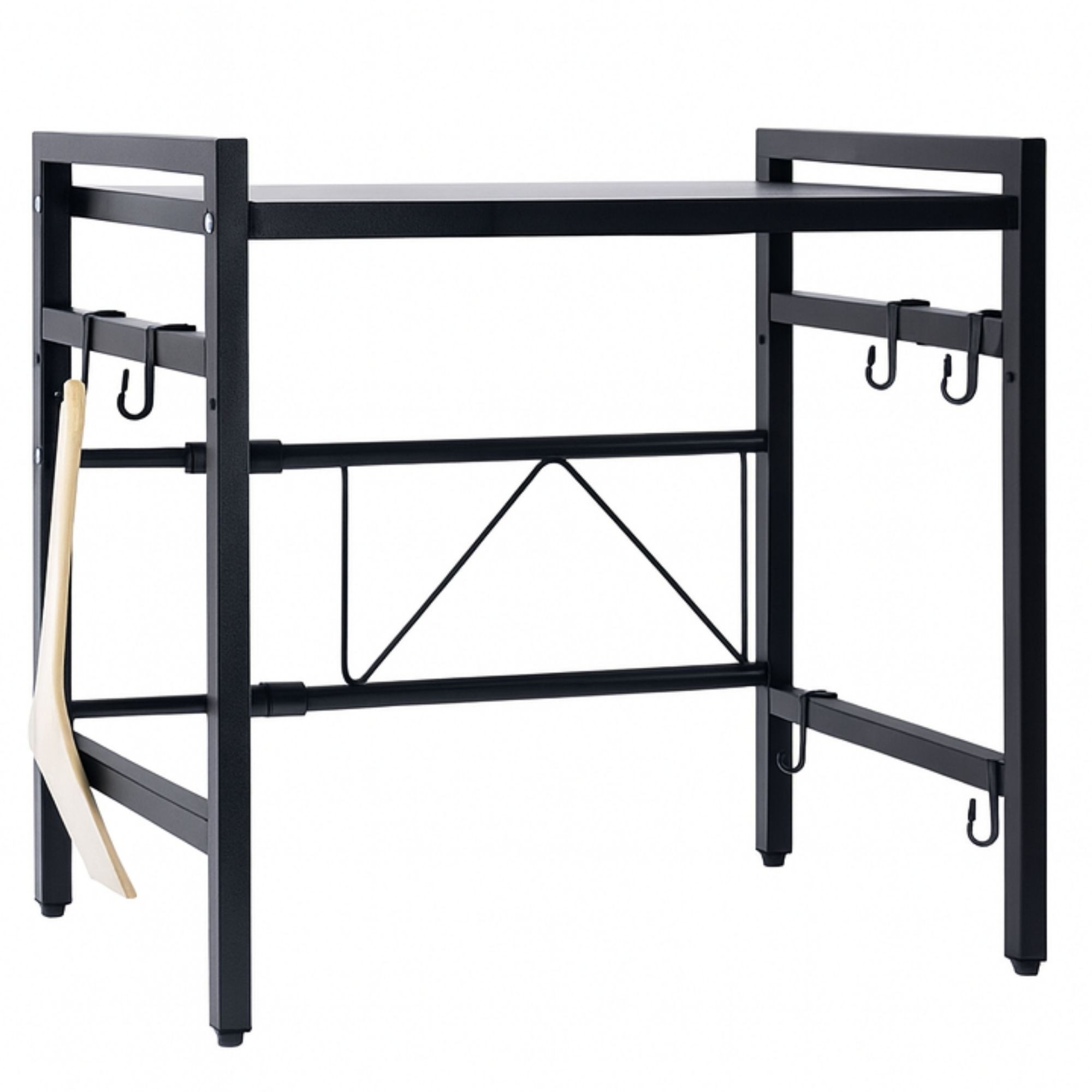 osoltus Mülleimer Küchenregal verstellbar L.40-60 cm x T36 cm x H46 cm schwarz