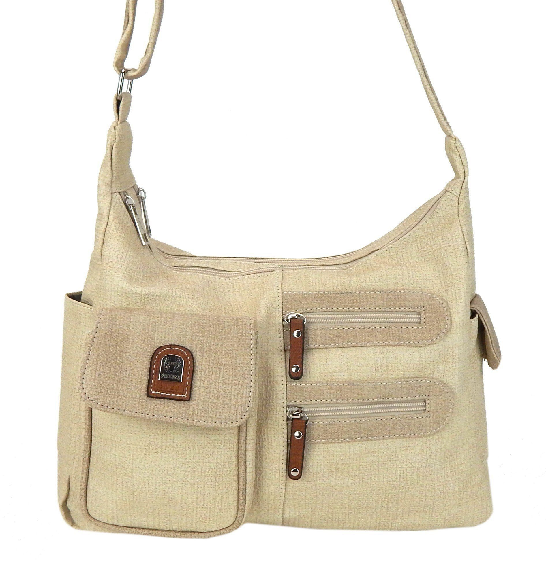 Ella Jonte Schultertasche, Praktische Tasche aus hochwertigem Kunstleder mit vielen Fächern