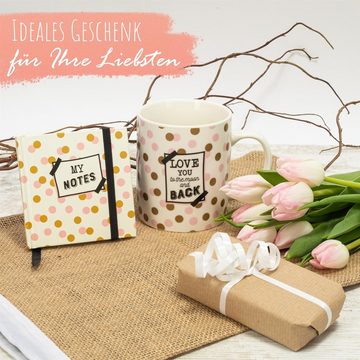 ILP Becher Geschenkset Notizheft & Becher, Geschenktasse in Geschenkverpackung - Geburtstagsgeschenk für Frauen
