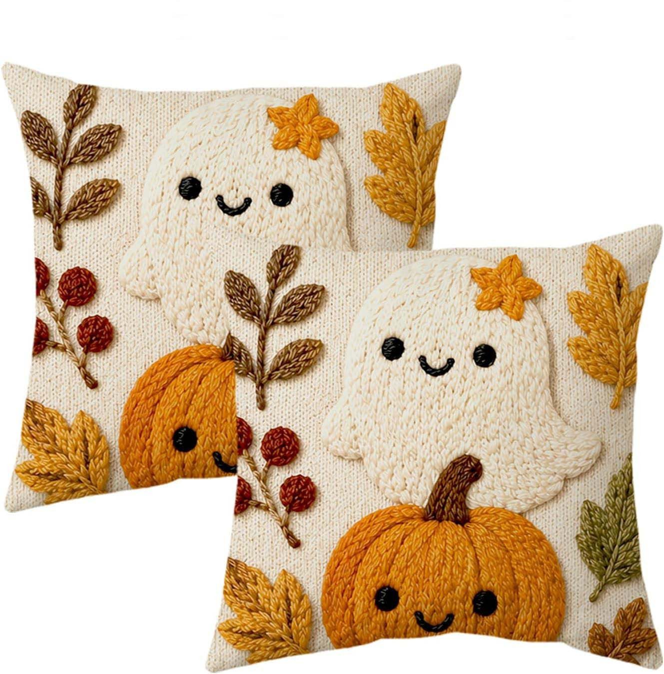 Sorvyzxn Kissenhüllen 2/4er-Set Halloween-Kissenbezüge mit 2D-Flachdruck, (2 Stück)