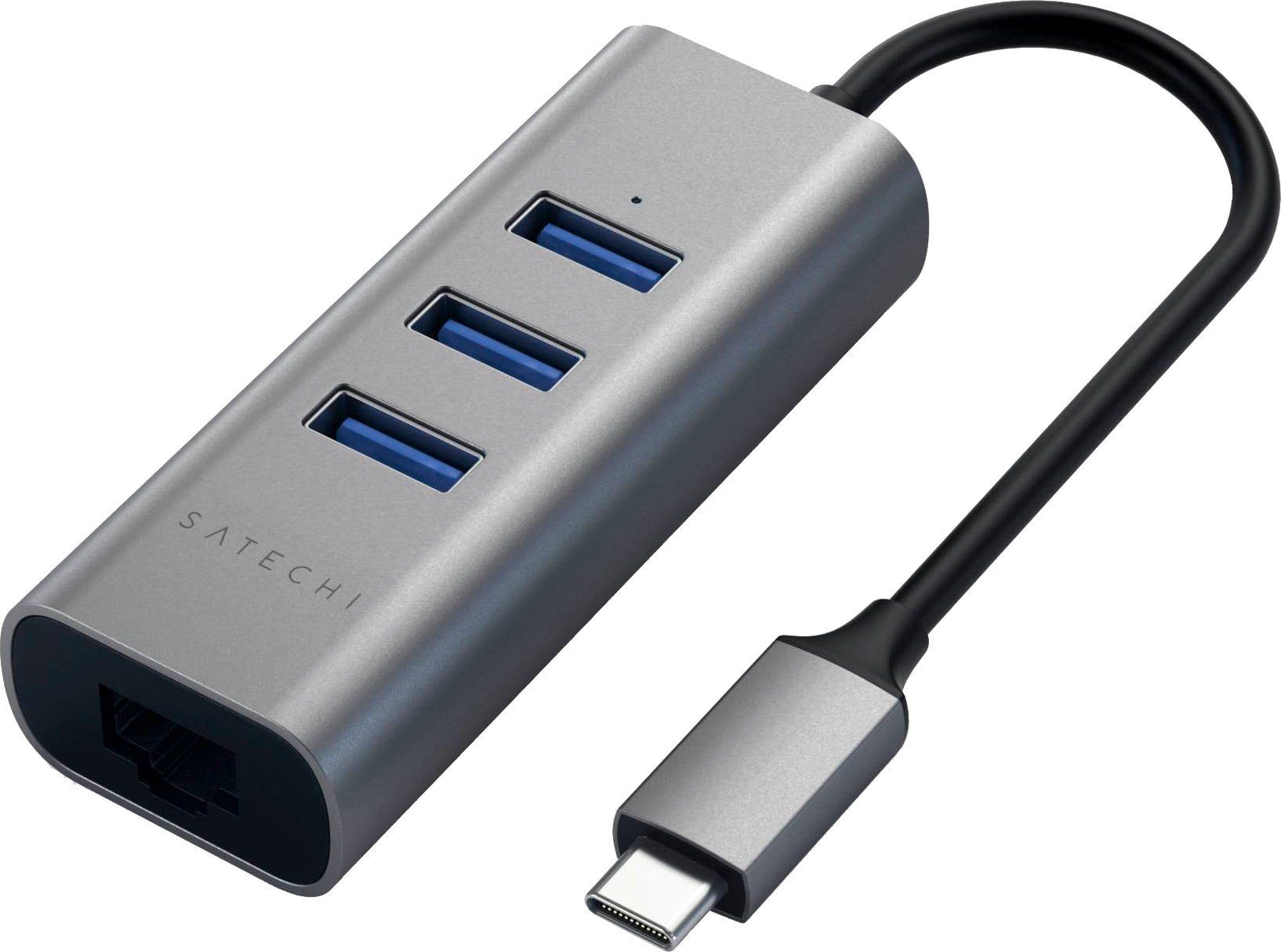 Satechi Type-C 2-in-1 3 Port USB 3.0 Hub & Ethernet USB-Adapter USB 3.0 Typ A zu USB Typ C
