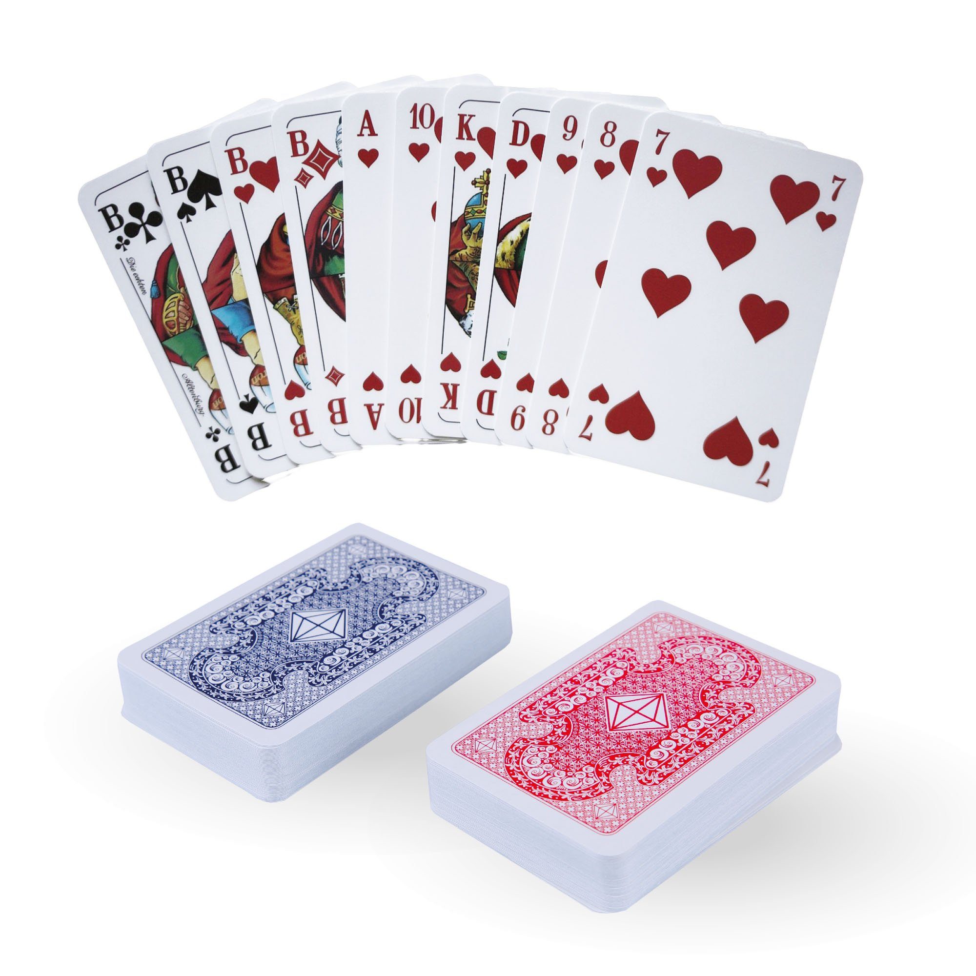 Bestlivings Spielesammlung, Gesellschaftsspiel 06671 Spielkarten, Kartenspiel 2 x 55 Blatt Profiqualität Rommé Bridge Canasta Poker Skat