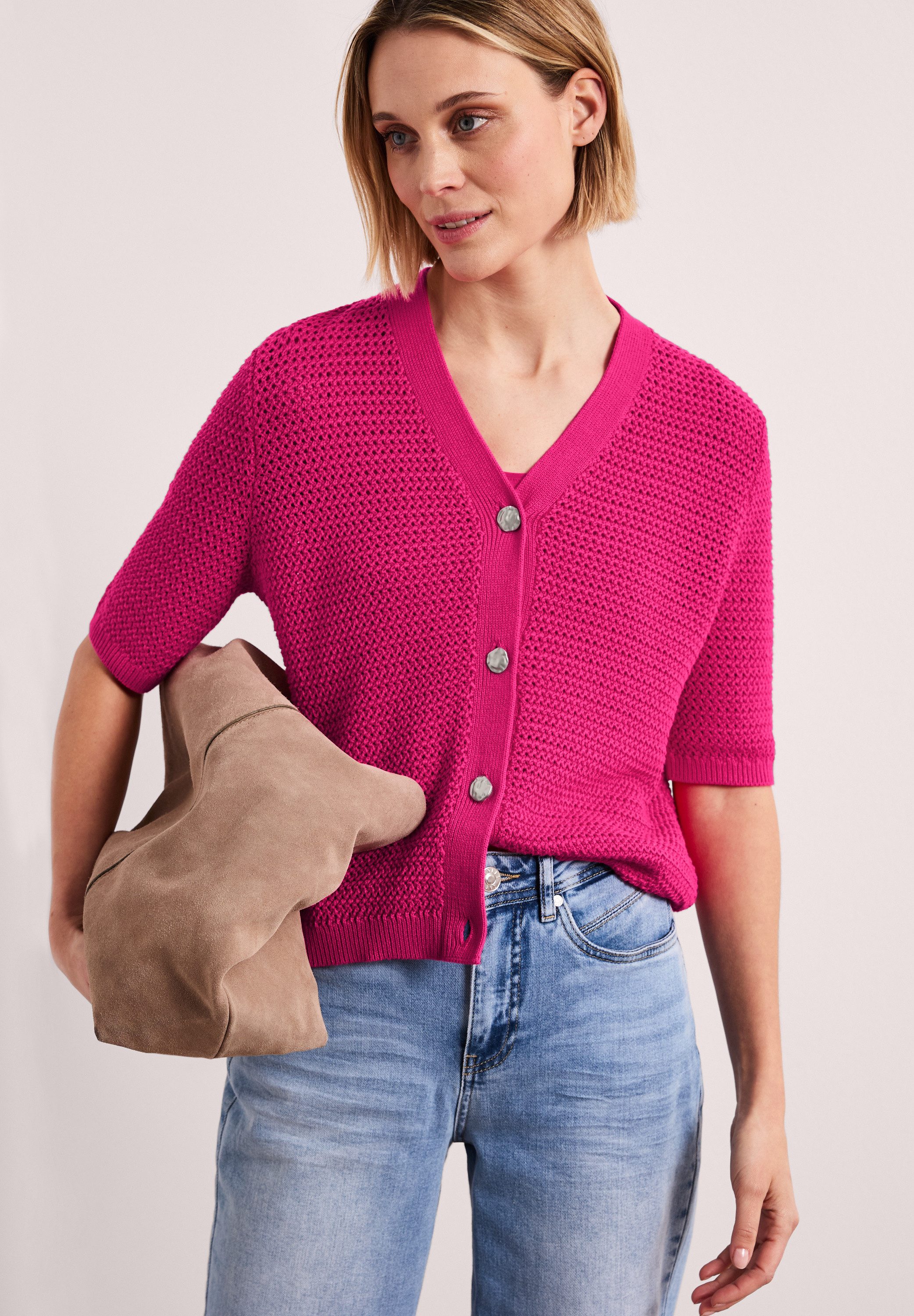 STREET ONE Strickjacke aus reiner Baumwolle