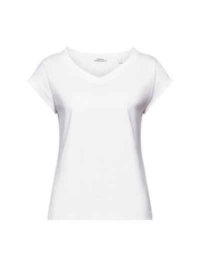 Esprit T-Shirt T-Shirt mit V-Ausschnitt (1-tlg)