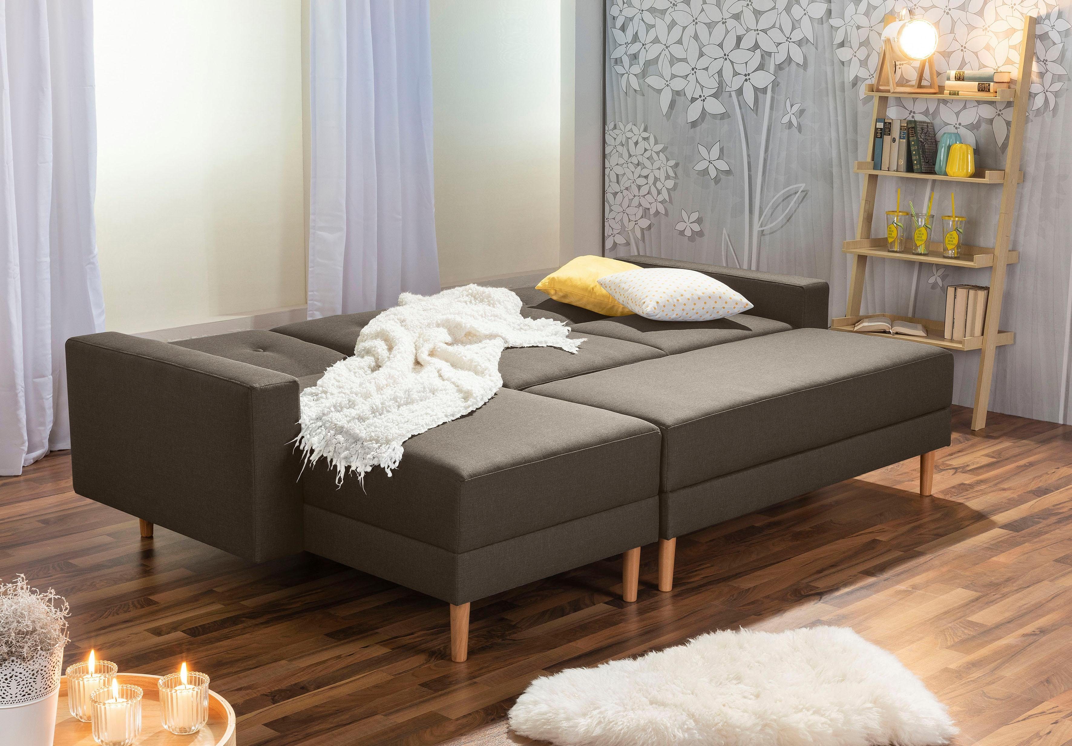 Recamiere, Just mit Chill, Max inklusive Ecksofa Winzer® Rückenverstellung, Stauraumhocker Schlafsofa