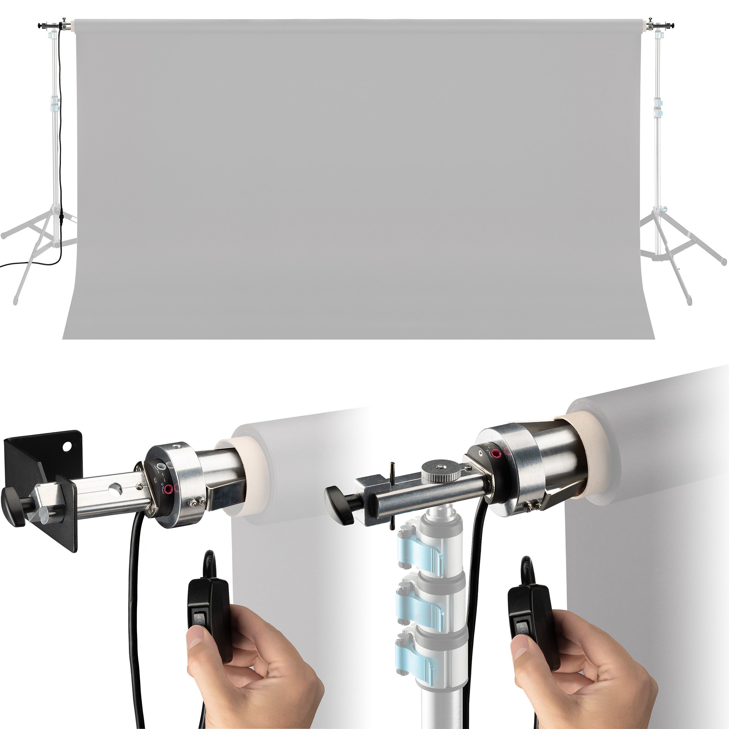BRESSER Aufhängesystem BRESSER MR-300 Elektrisches Backdrop System für 1 Hintergrundrolle