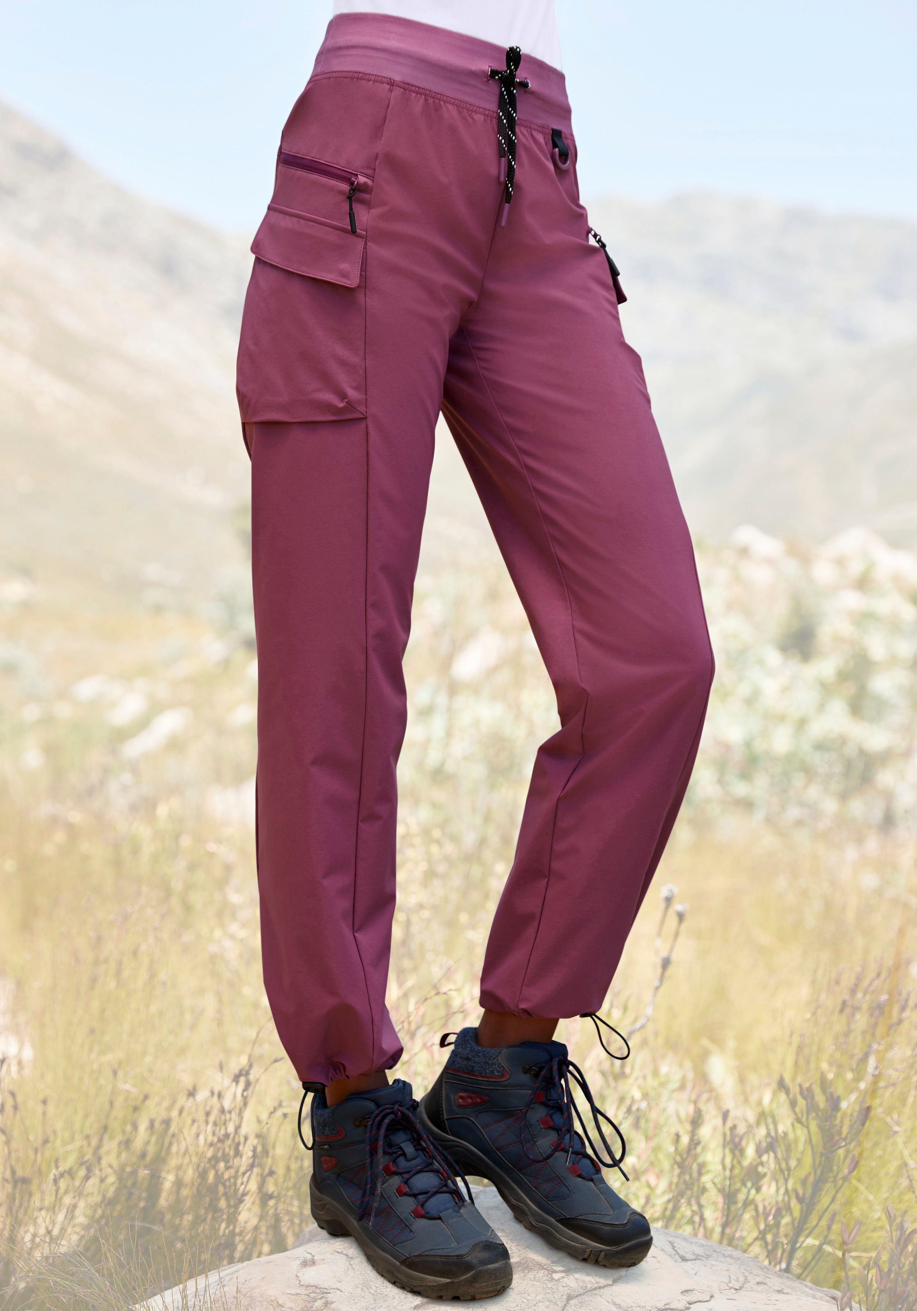 ACTIVE Cargo Pants mauve Trekkinghose LASCANA Schlupfform