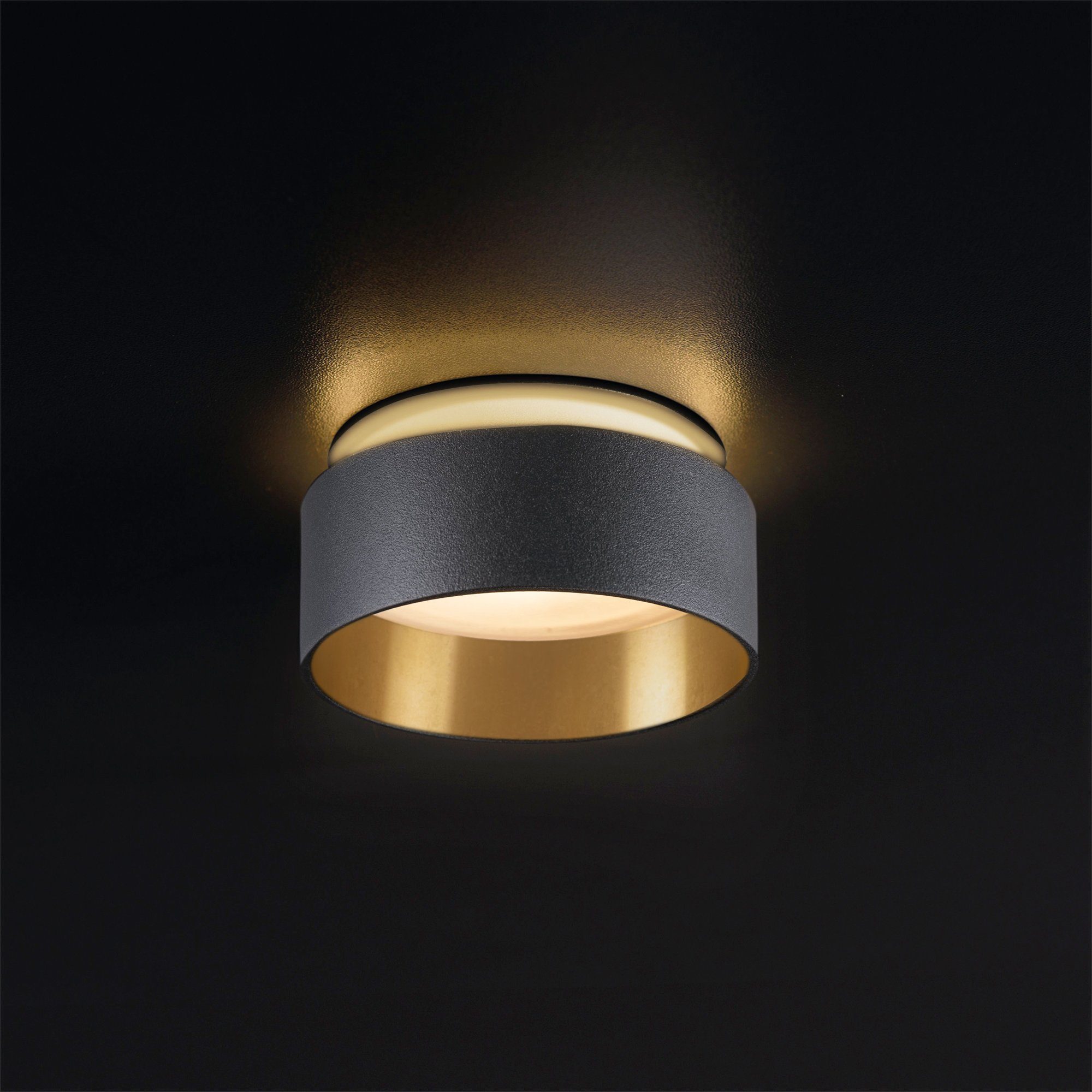 SSC-LUXon LED Aufbaustrahler Design LED Einbauspot Sudara schwarz gold indirektes Licht mit LED, Neutralweiß, Warmweiß, Tageslichtweiß