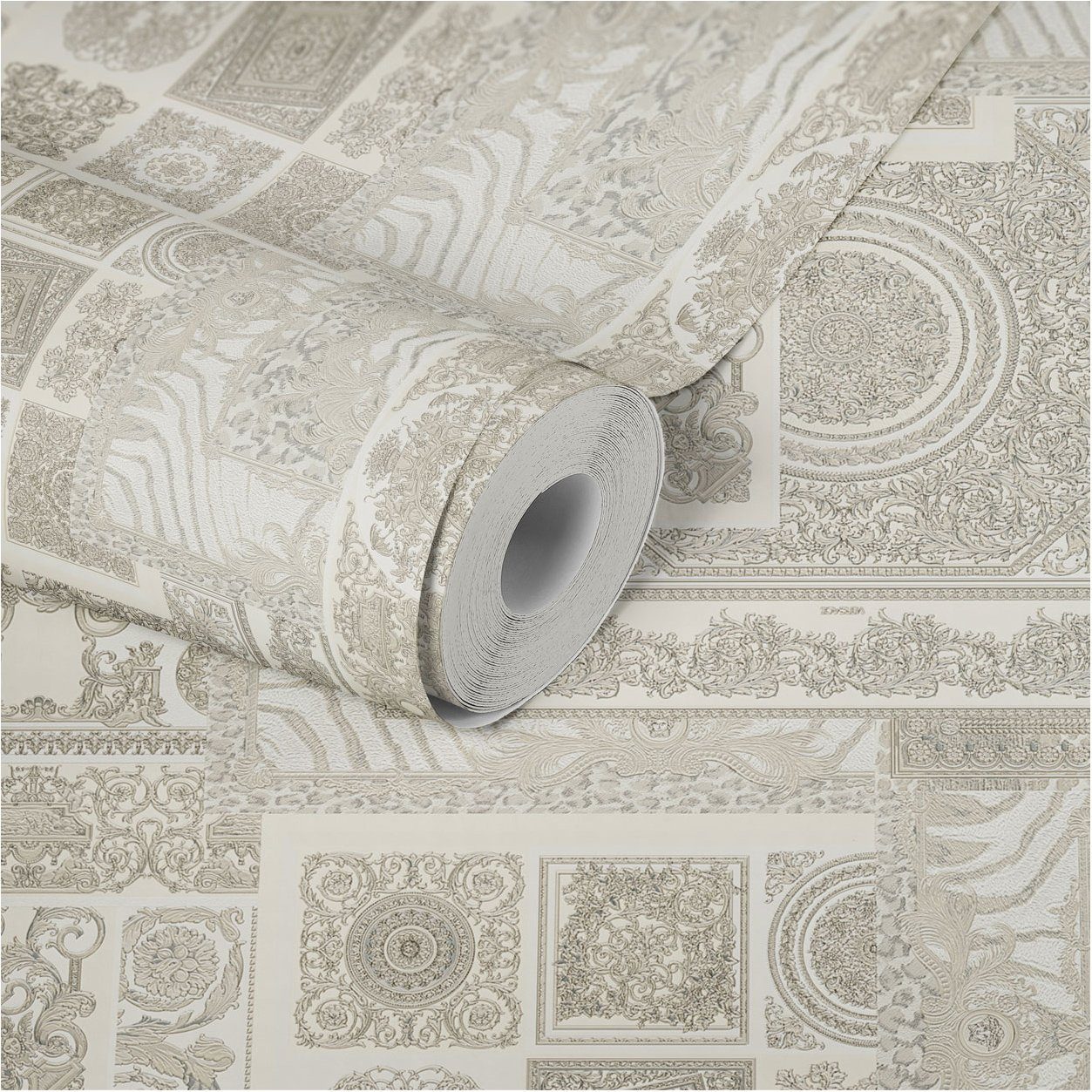 A.S. Création Vinyltapete, Versace Home Barocktapete Silber 370485 Luxus Vlies Designertapete