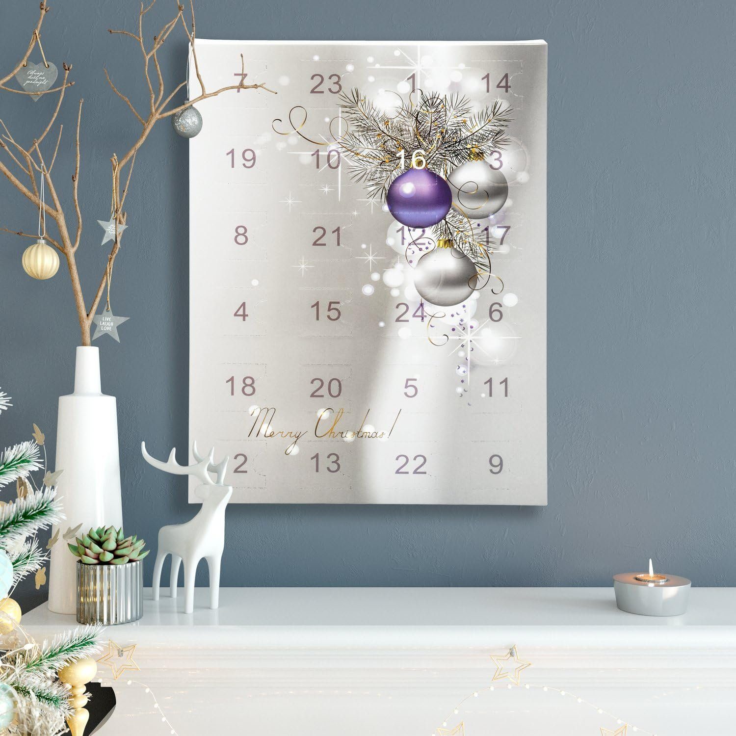 VALIOSA Schmuck-Adventskalender, Merry Christmas' Halskette, + individuelle Armband 22 Perlen-Anhänger