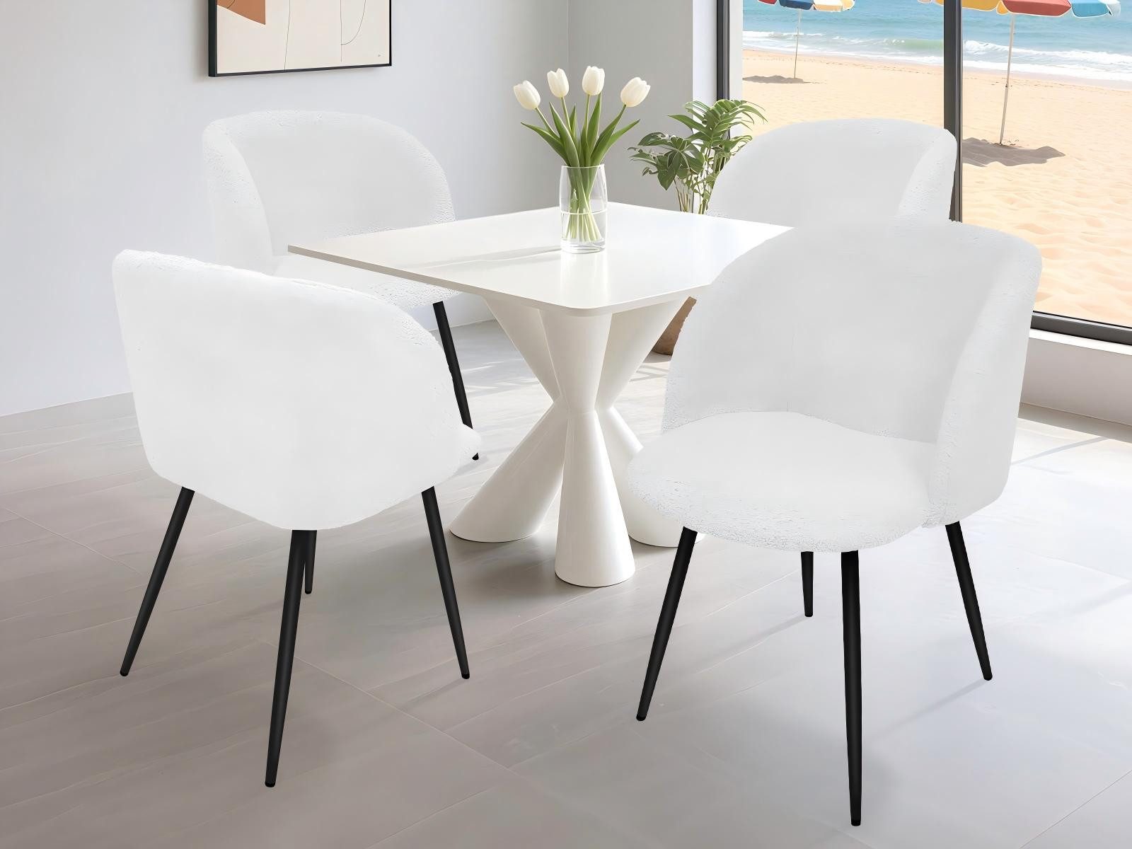 HOMELUX Polsterstuhl Esszimmer Stühle 4er Set, Esszimmerstuhl Küchenstuhl mit Metallbeine (4 St), Sessel, Samt, Polsterstuhl mit Armlehnen