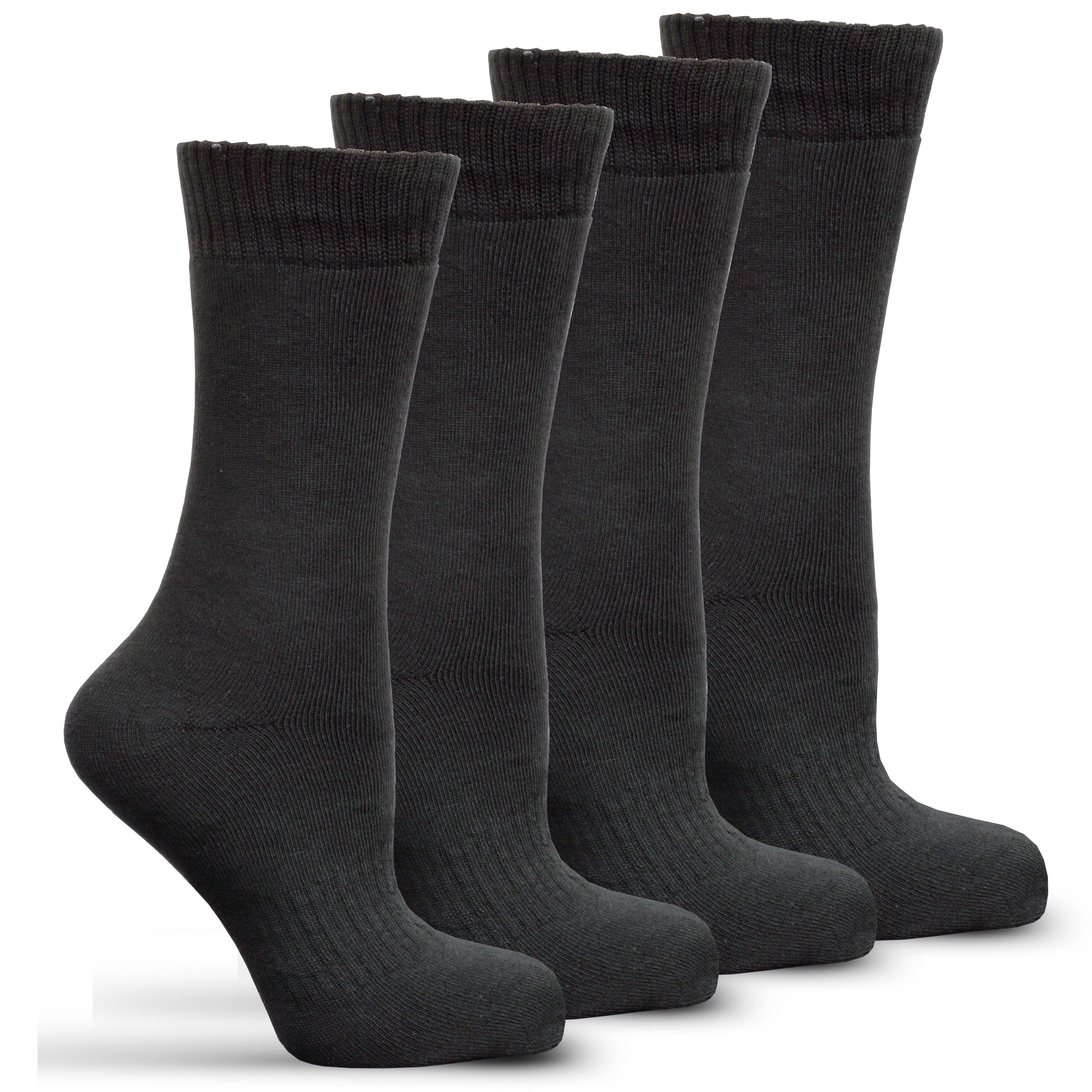 Frostfighter Thermosocken Herren + Damen (6 fusselfreies Socken Wintersocken warme Paar) dicke Innenfutter, Vollfrottee Innenfutter, Schwarz