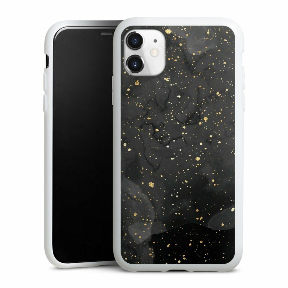 DeinDesign Handyhülle Marmor Glitzer Look Gold & Kupfer Marble Black Gold Look Print, Apple iPhone 11 Silikon Hülle Bumper Case Handy Schutzhülle