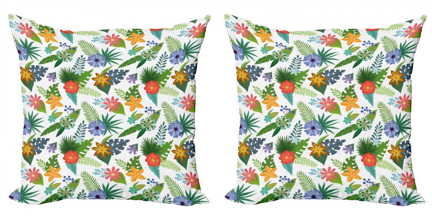 Kissenbezüge Modern Accent Doppelseitiger Digitaldruck, Abakuhaus (2 Stück), Blumen Layout von bunten Blumen