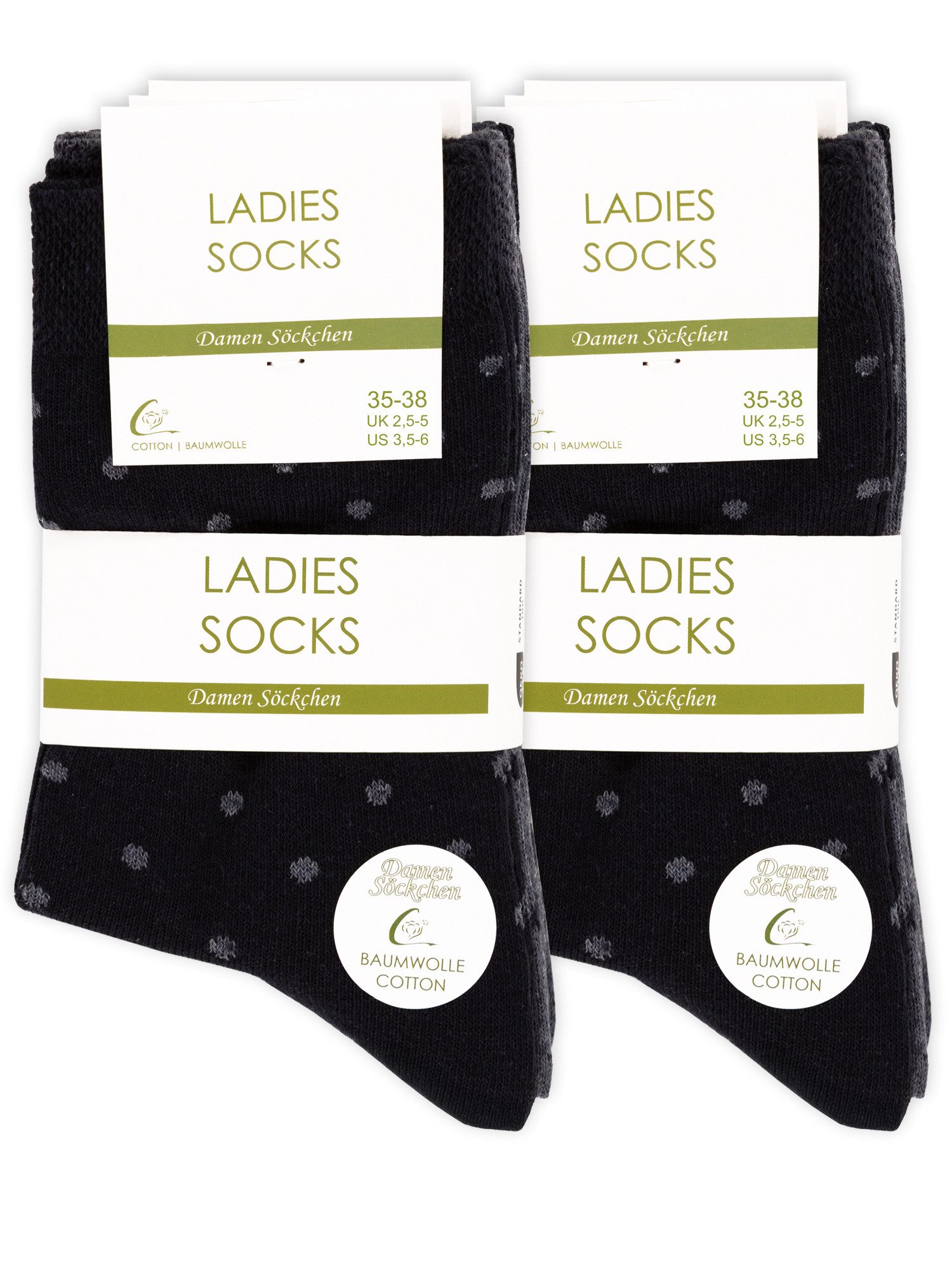 Vincent Creation® Socken Damen Socken Streifen & Punkte (10-Paar) in angenehmer Baumwollqualität – Bild 5 von 5