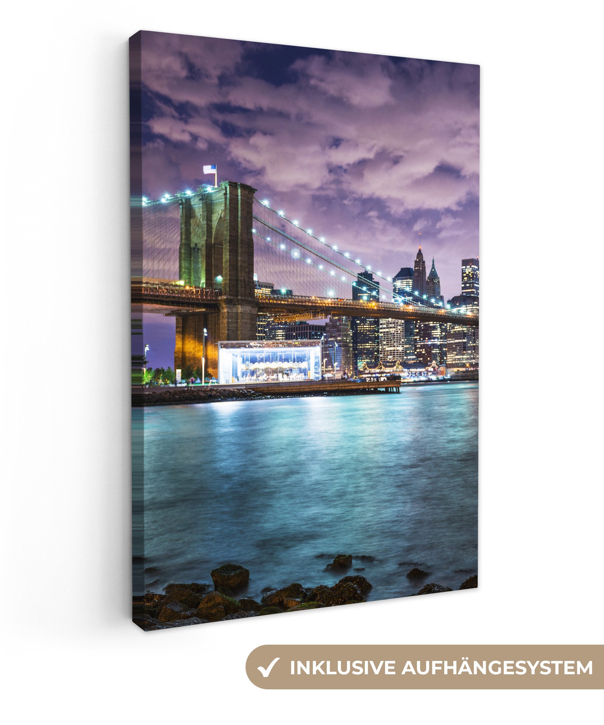 OneMillionCanvasses® Leinwandbild New York - Skyline - Stadt - Farben, Foto günstig online kaufen
