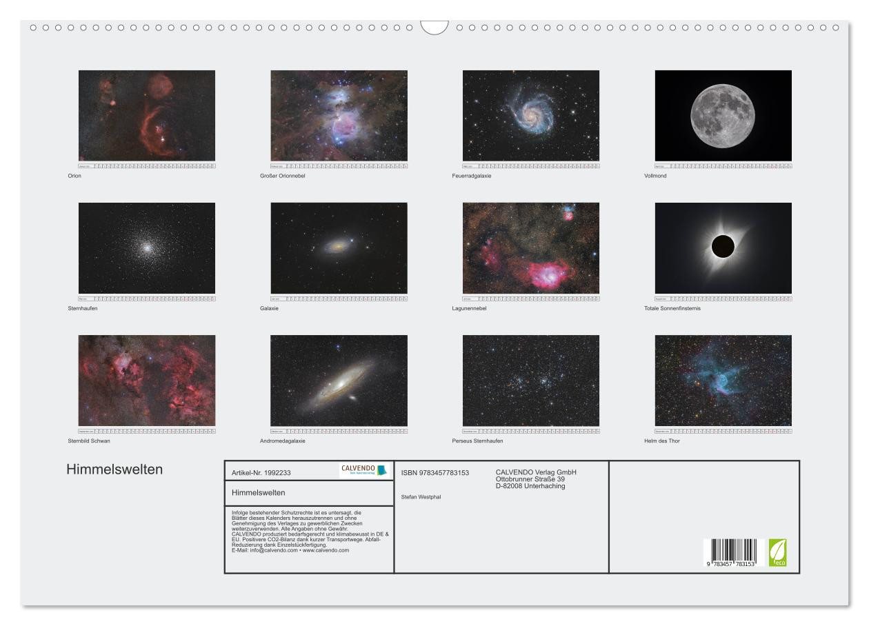 Thumbnail - CALVENDO Wandkalender Himmelswelten (Wandkalender 2026 DIN A2 quer), CALVENDO Monatskalender