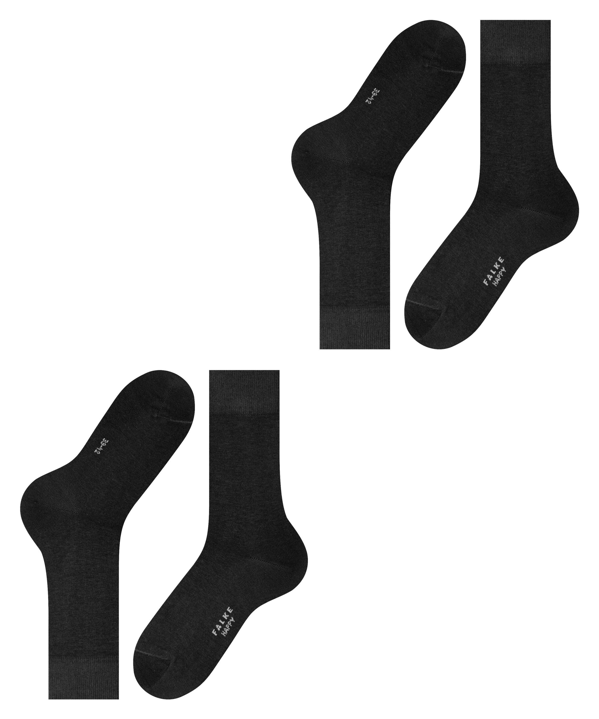 (2-Paar) FALKE (3000) black 2-Pack Socken Happy