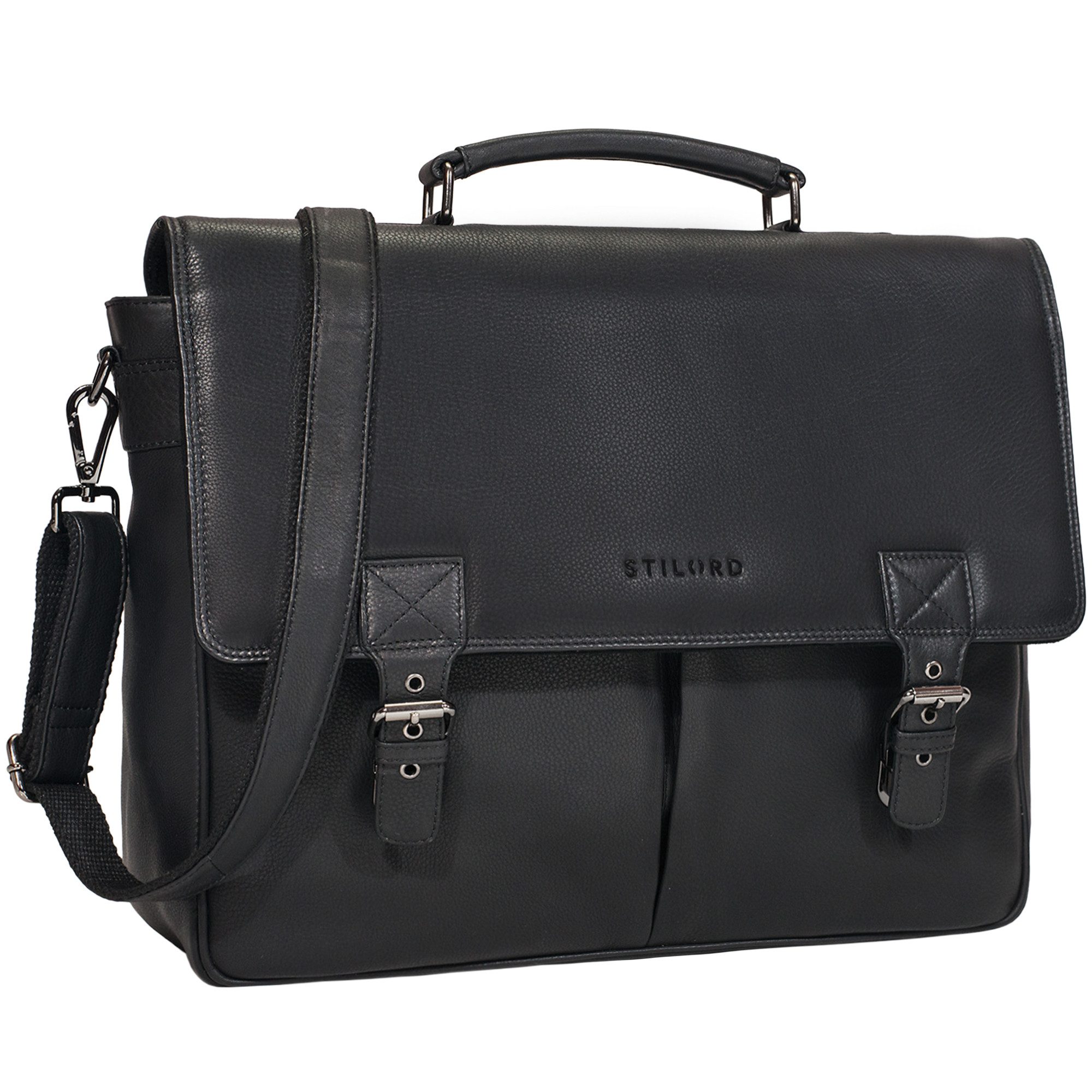 STILORD Aktentasche "Toledo" Vintage Echtleder Aktentasche Herren mit Laptopfach 15.6"
