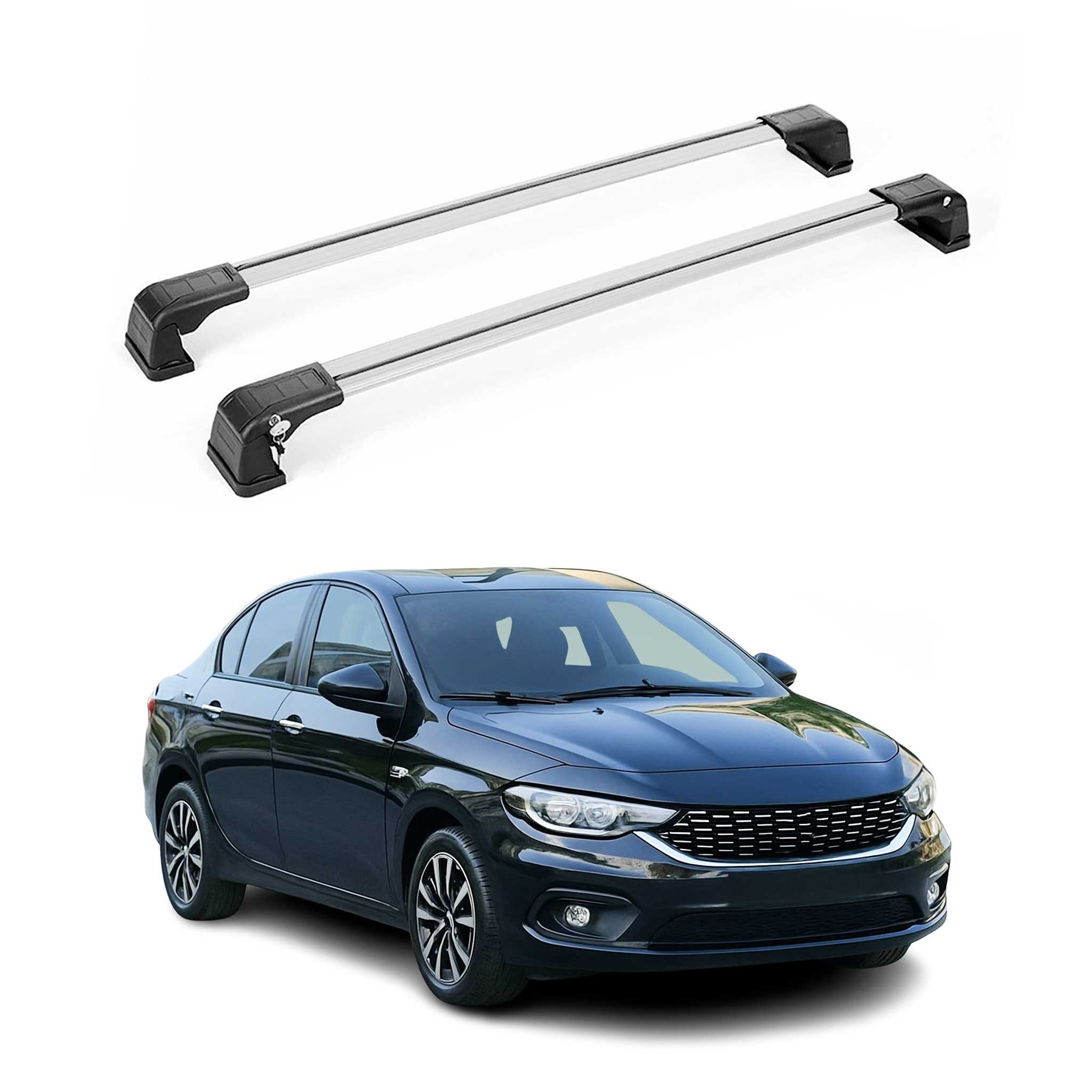 OMAC Dachträger 2015-2025 Fiat Tipo Limo Dachträger-Querträger Aluminium Schwarz 2 tlg (2-St), Wasserbeständig,Abnehmbar,Multifunktional,Leichtgewichtig