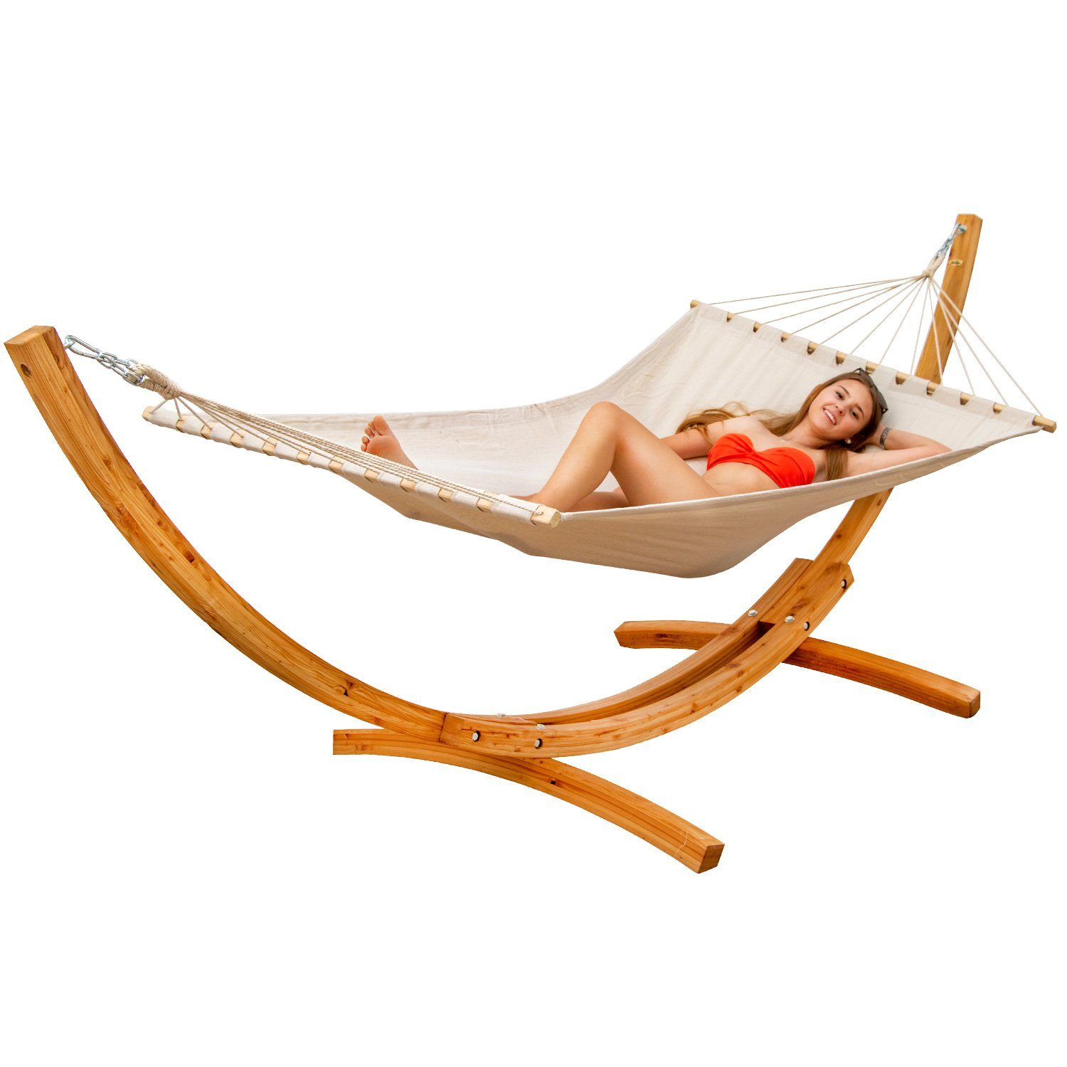 AMANKA Hängematte mit Gestell aus Holz günstig online kaufen