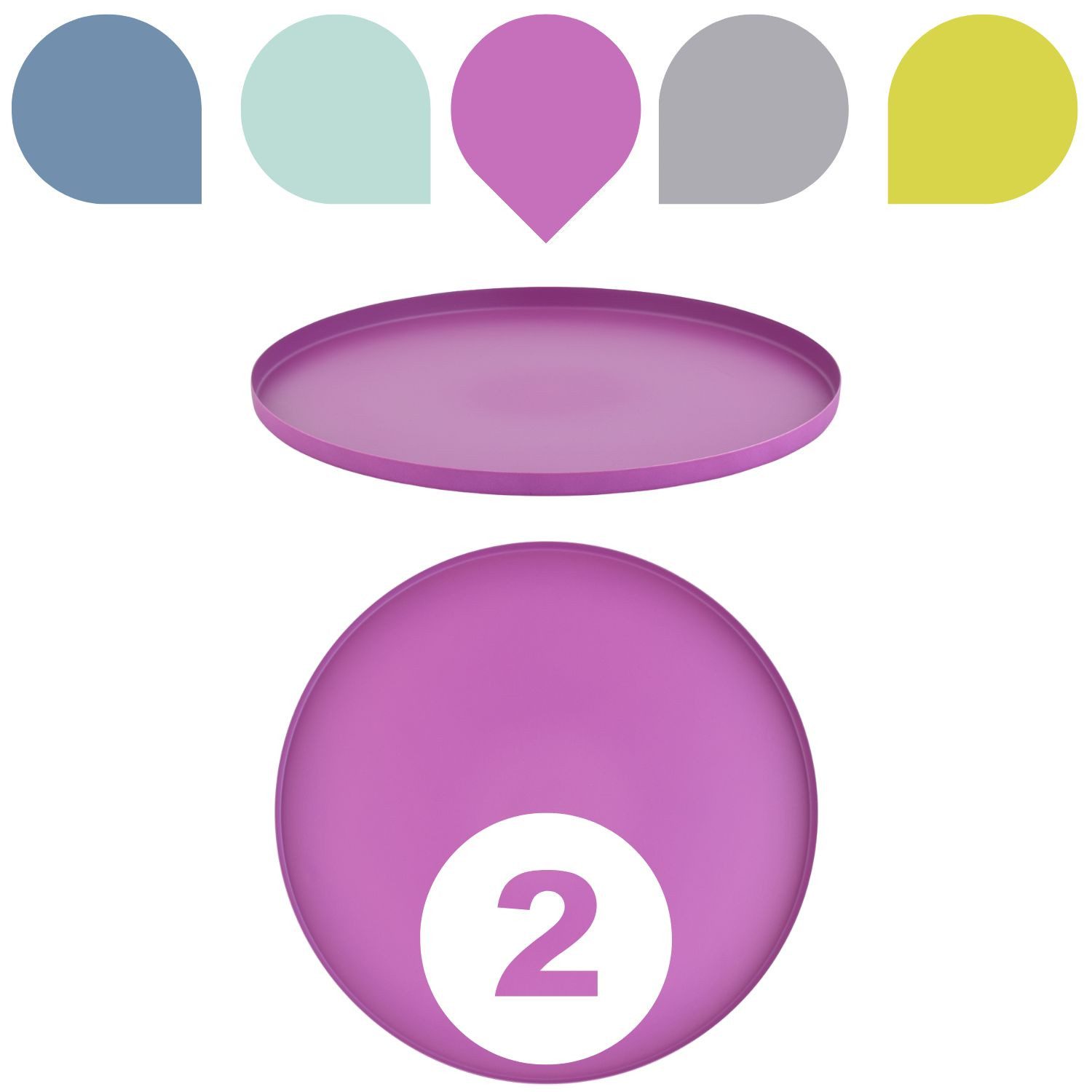 Marrakesch Orient & Mediterran Interior Dekotablett 2er Set Callie Pink Tablett rund 25cm, Boho Chic Dekoablage aus Metal (2 St), Handarbeit