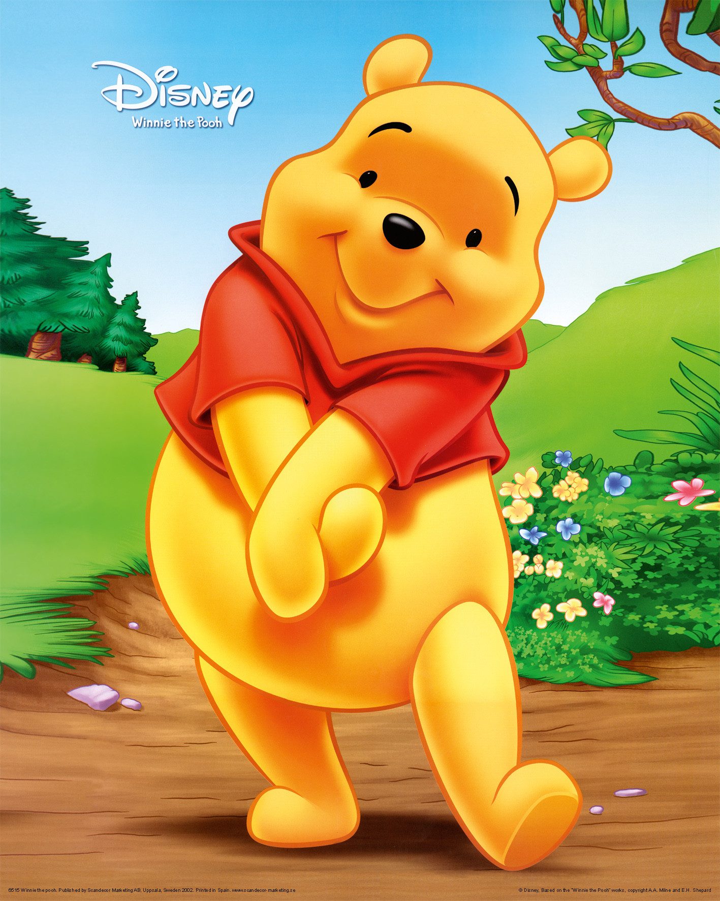 Papermoon Плакат Mini-Poster Nr.326 Winnie the Pooh, 40 X 50 CM, (Winnie Pooh Bär Zeichentrick Kinder), genormte Плакатgröße für Rahmen, Bild Dekoration Wanddeko Motiv Tapete