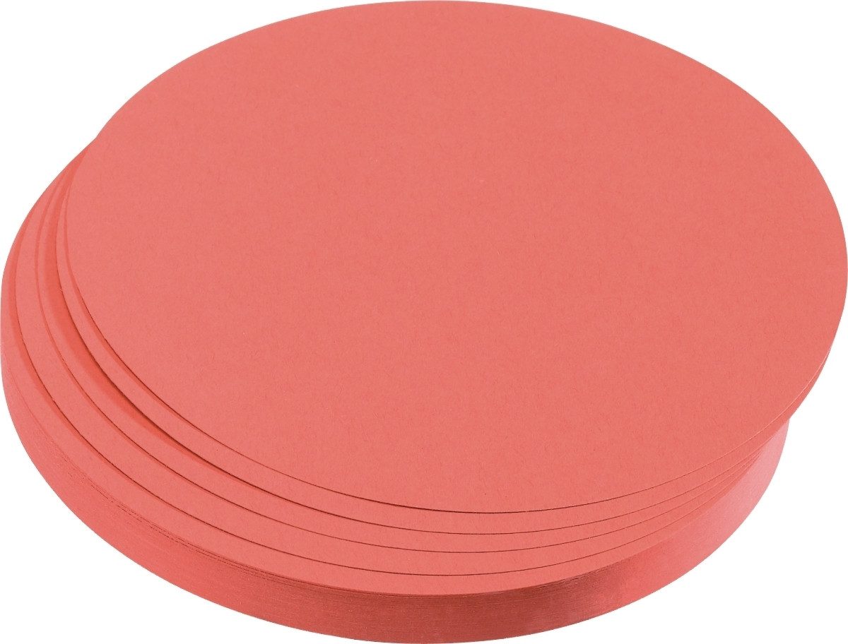 FRANKEN Moderationskoffer Moderations-Karte Kreis 95mm Rot 500 Stück