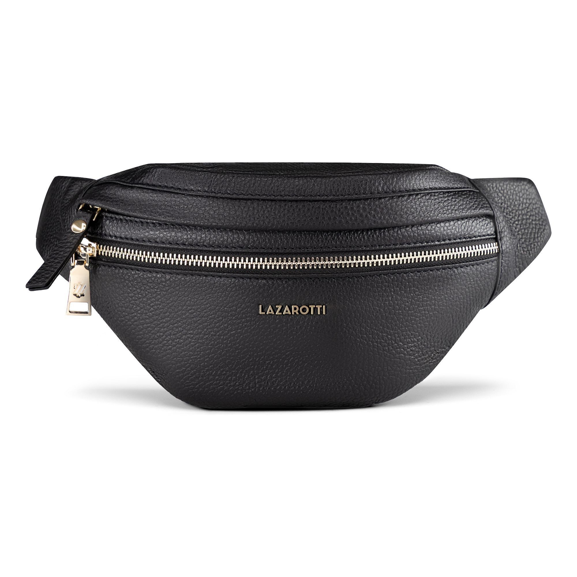 Lazarotti Gürteltasche Bologna Leather Double-Zip Gürteltasche Crossbody Leder 25 cm