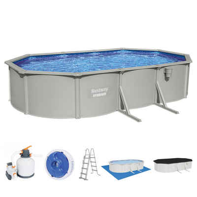 Bestway Framepool Hydrium™ Stahlwandpool Komplett-Set (Komplett-Set), 365 Tage aufstellfähig, 610 x 366 x 122 cm, Komplett-Set