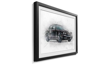 WandbilderXXL Bild mit Rahmen Black Jag, Auto, Wandbild, in 4 Größen erhältlich