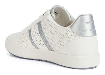 Geox D BLOMIEE Sneaker mit kontrastfarbigen Stripes, Freizeitschuh, Halbschuh, Schnürschuh