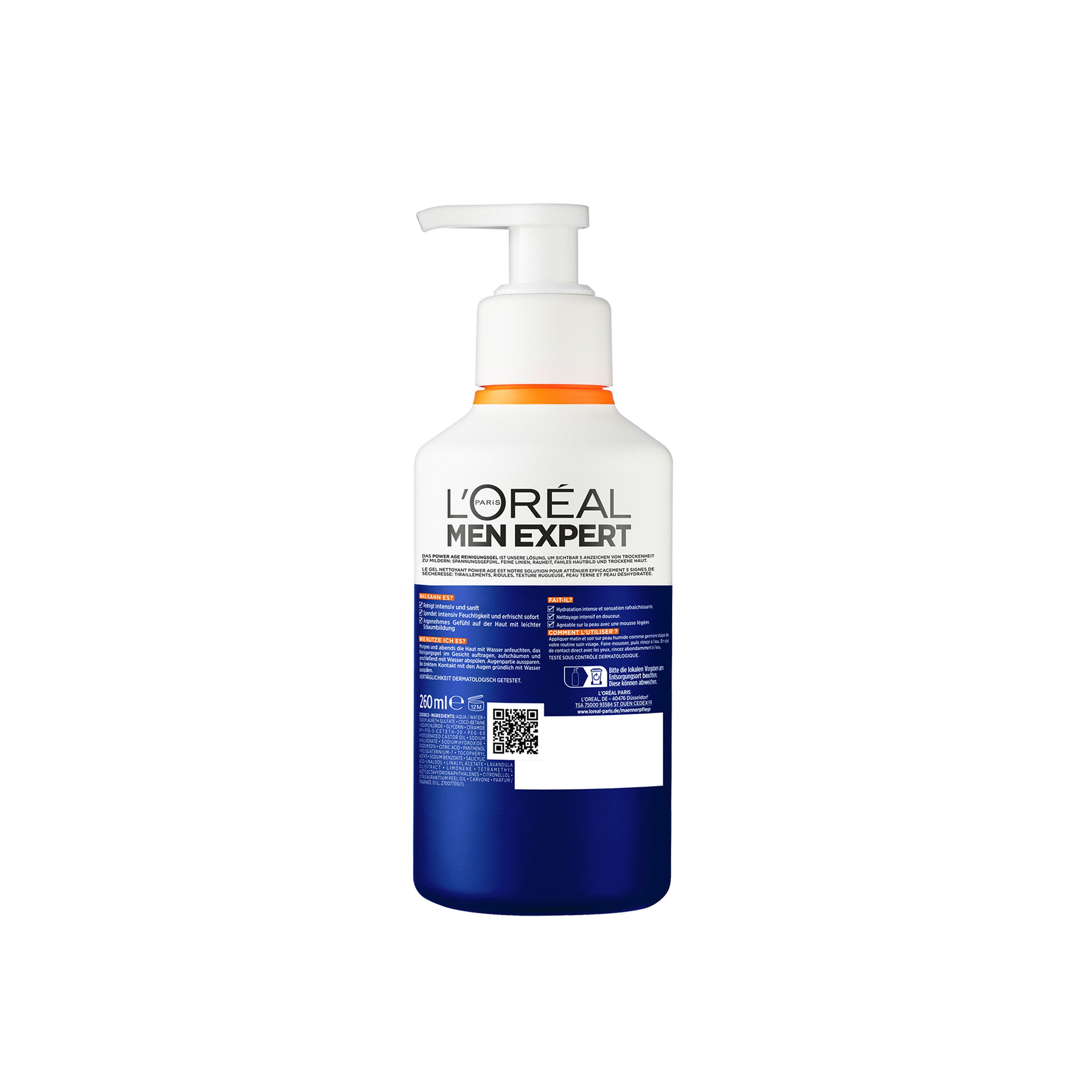 L'ORÉAL PARIS MEN EXPERT Gesichts-Reinigungscreme POWER AGE FEUCHTIGKEITSSPENDENDES REINIGUNGSGEL, mit hydratisierender Hyaluronsäure und nährendem Vitamin B5 – Bild 4 von 5