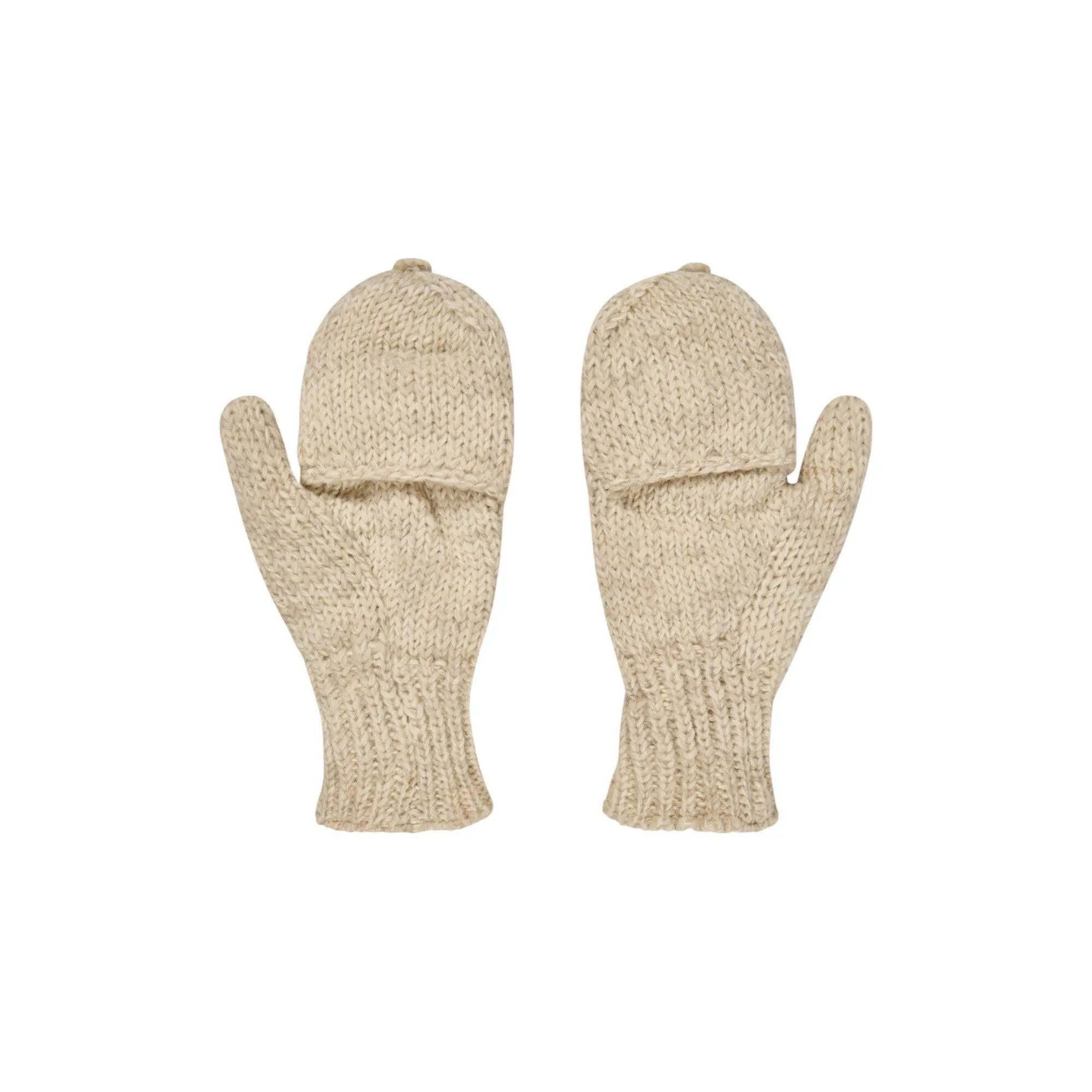 THC Natural Line Strickhandschuhe THC Klapphandschuhe 713 weiß (1-St., 1 Paar) abklappbare Fingerspitzen