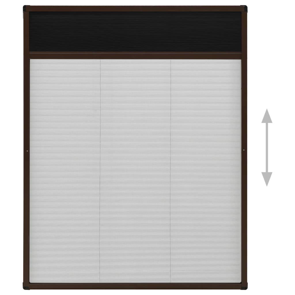 vidaXL Insektenschutz-Fensterrahmen Insektenschutz-Plissee für Fliegengi cm Fenster Braun Aluminium 80x100