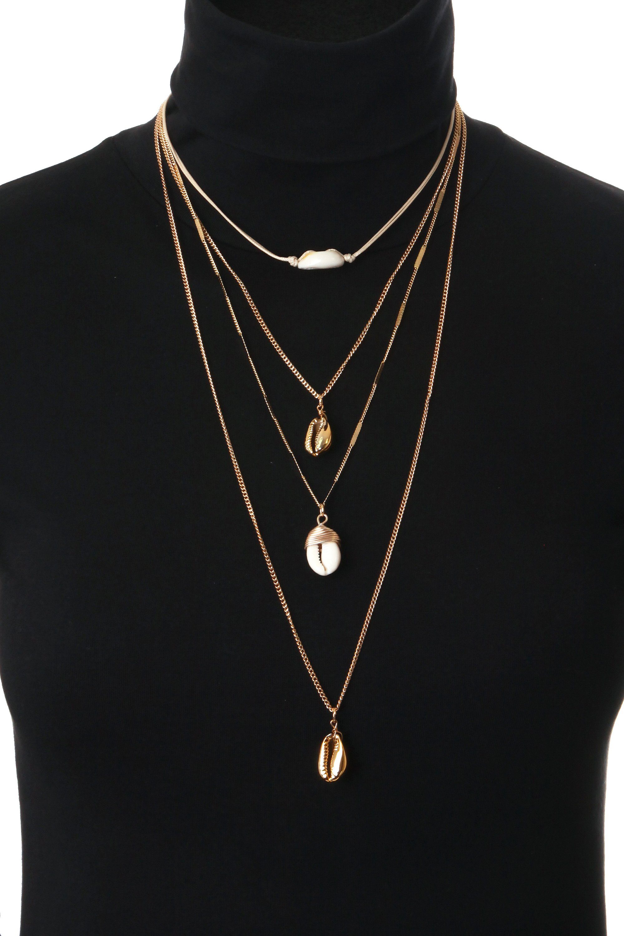 COLLEZIONE ALESSANDRO Ketten-Set Kira, goldfarbige Muscheln