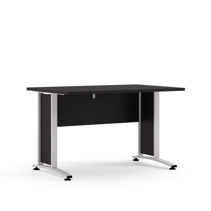 ebuy24 Schreibtisch Prisme Schreibtisch schwarze Esche und silbergraue