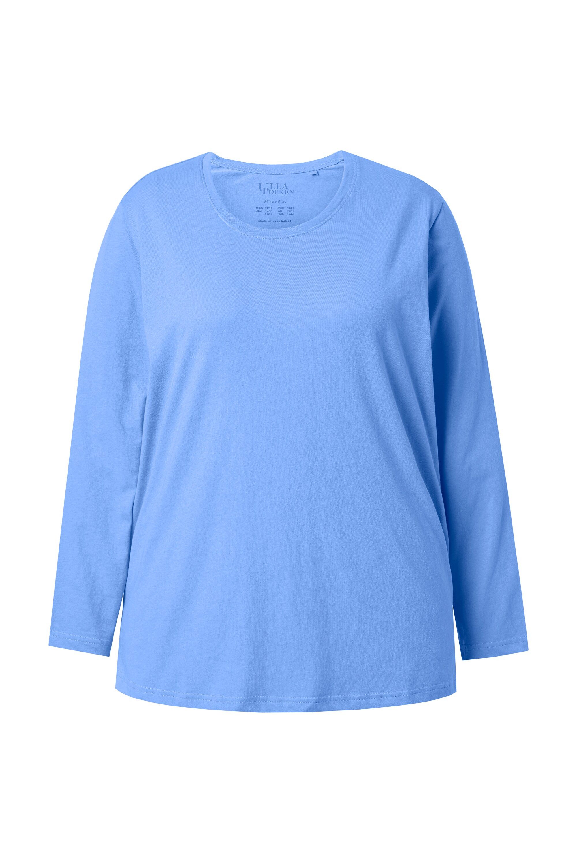 Ulla Popken T-Shirt Shirt Relaxed Rundhalsausschnitt Langarm günstig online kaufen