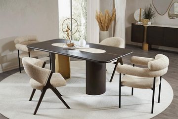 JVmoebel Essgruppe Esszimmer Moderne Möbel Designer Essgruppe Schwarzer Tisch 4x Stühle, (5-tlg., Esstisch/4xStühle), Made in Europa