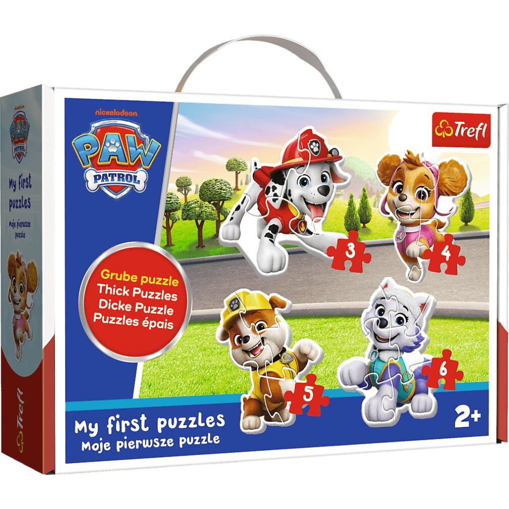 Trefl Puzzle Babypuzzle Paws Patrol 4 in 1 (3,4,5,6 Stück), Puzzleteile