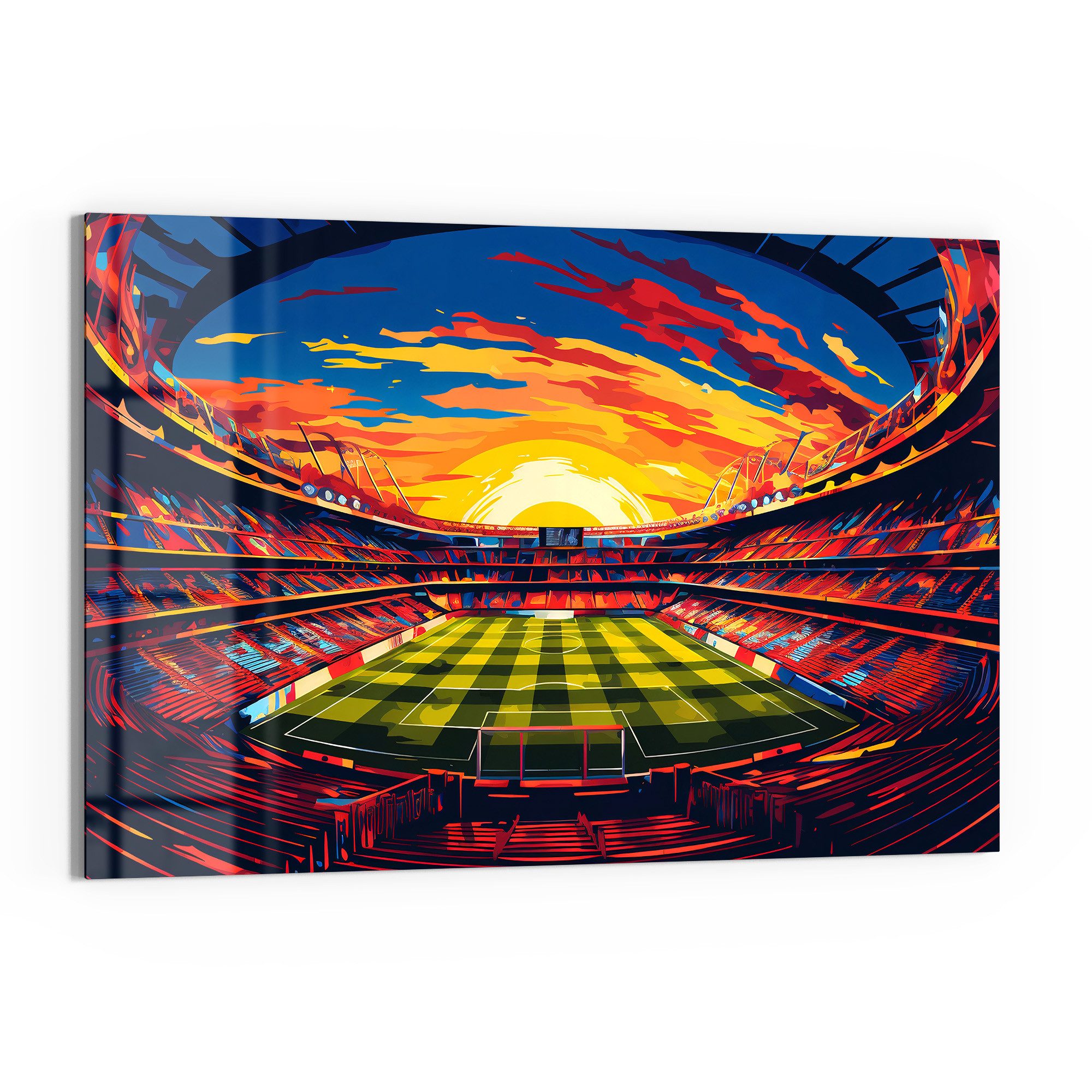 DEQORI Glasbild 'Stadion FC Barcelona', 'Stadion FC Barcelona', Glas Wandbild Bild schwebend modern