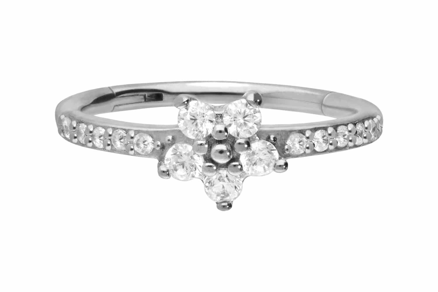 Nasenpiercing Chirurgenstahl Segmentring Clicker EINGEFASSTE KRISTALLE + Ohrpiercing