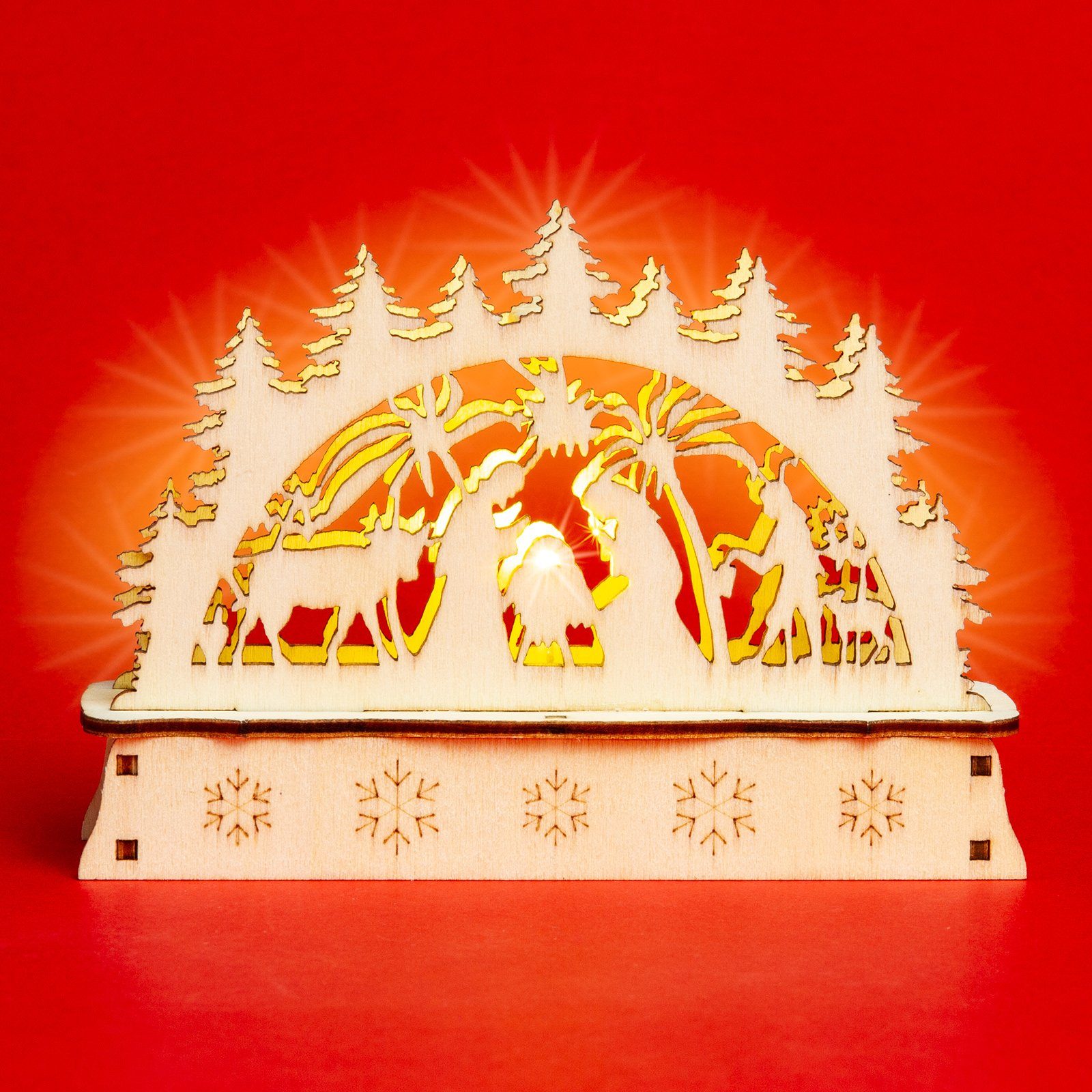 Motive - Motiv Heilige Beleuchtung Familie Schwibbogen SIKORA viele LED aus LB-MINI Holz mit
