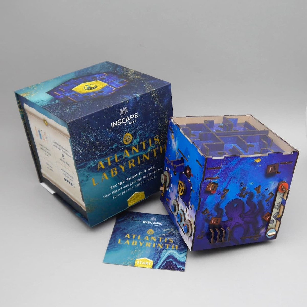 ROMBOL Denkspiele Spiel ATLANTIS LABYRINTH - tolle Escape Room Box, Cluebox, Knobelspiel
