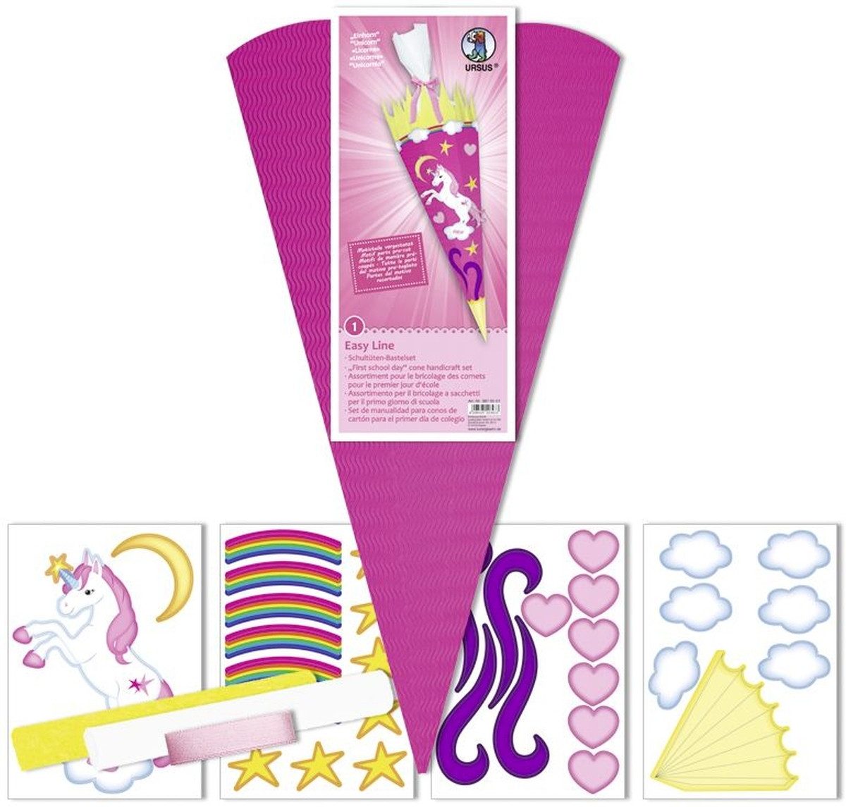 Ursus - Ludwig Bähr Schultüte Schultüten-Bastelset 68cm easy line Einhorn