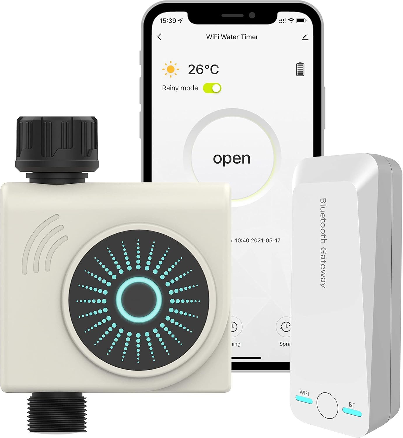 Kazeila Насосыscomputer Насосыssystem mit Wlan Wasserzeitschaltuhr, (Smart Насосыssteuerung, WiFi gesteuerter Garten Timer, 8 Programme, 5-tlg., Intelligente Gartenbewässerung mit WiFi: Programmierbare Steuerung), WiFi-gesteuerter Gartenbewässerungs-Timer effiziente Насосы