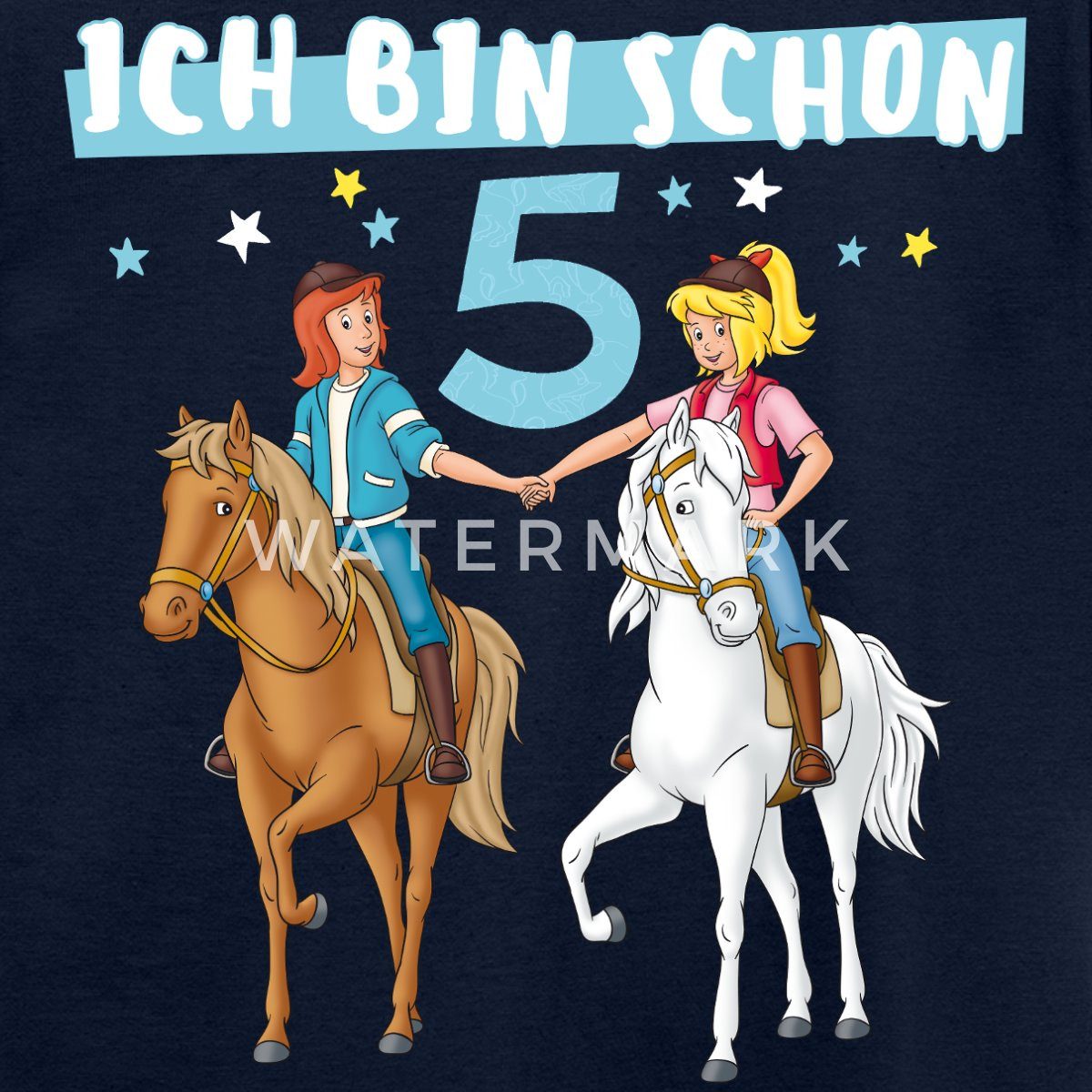Spreadshirt T-Shirt Bibi & Tina Geburtstag Ich Bin Schon Fünf Kinder T-Shirt (1-tlg)